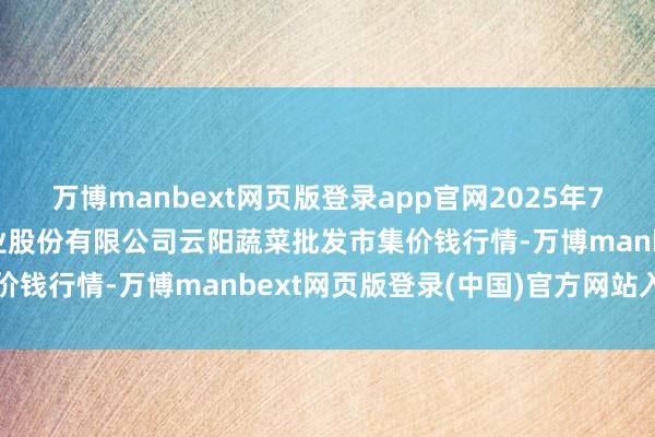 万博manbext网页版登录app官网2025年7月12日陕西泾云当代农业股份有限公司云阳蔬菜批发市集价钱行情-万博manbext网页版登录(中国)官方网站入口