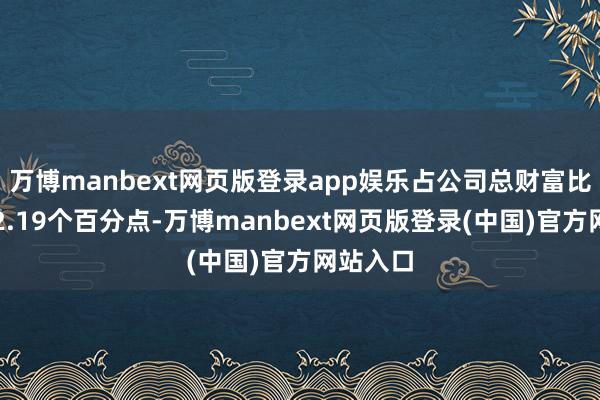 万博manbext网页版登录app娱乐占公司总财富比重下落2.19个百分点-万博manbext网页版登录(中国)官方网站入口